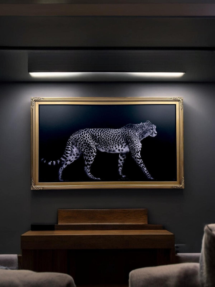 32" to 75" inch Ornate frame for Samsung The Frame TV & Frame Pro TV models, Antique Gold finish, not meant for use with other TVs.