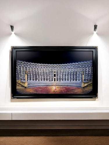 32" to 75" inch Ornate frame for Samsung The Frame TV and Frame Pro TV models, Black with Gold accents, not meant for use with other TVs.