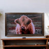55, 65 & 75 Inch Hisense Canvas TV wood frame, Rustic Dark Wood finish, Canvas TV by Hisense, not meant for use with other TVs.
