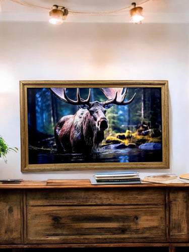 55, 65 & 75 Inch Hisense Canvas TV wood frame, Rustic Light Wood finish, Canvas TV by Hisense, not meant for use with other TVs.