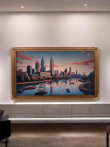 55, 65 & 75 Inch Hisense Canvas TV Ornate frame, Bronze finish, Canvas TV by Hisense, not meant for use with other TVs.