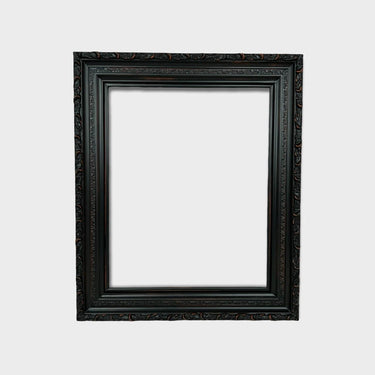 8 X 10 In stock ready to ship, Vintage style Black wood picture frame with compo ornate trim. antique style, ornate frame,distressed black,