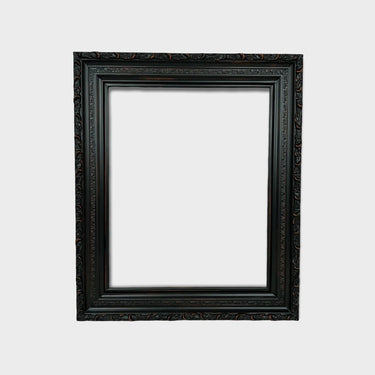 8 X 10 In stock ready to ship, Vintage style Black wood picture frame with compo ornate trim. antique style, ornate frame,distressed black,