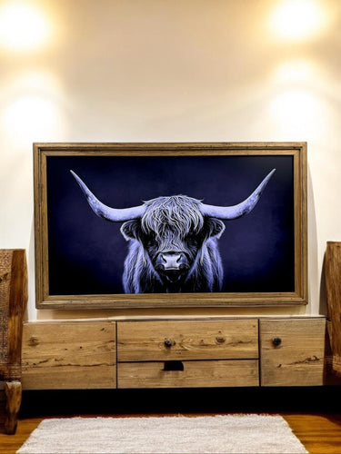 32" to 75" Inch TV frame for Samsung The Frame TV and Frame Pro TV models, Rustic Light Wood finish, not meant for use with other TVs.