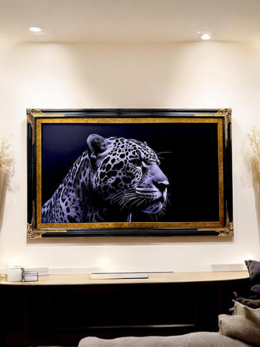32" to 65" inches TV Frame for The Frame TV by Samsung & Frame Pro TV models, Black with Gold leaf accents. Not compatible with other TVs.