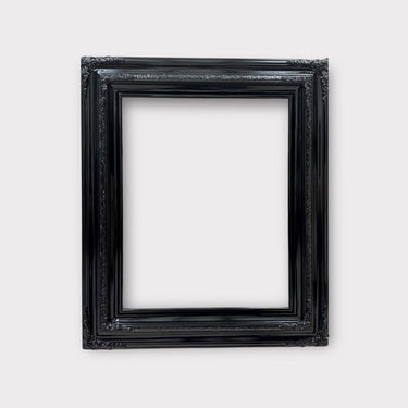 9 x 12 In Stock - Ready to Ship, Traditional compo ornate wood frame, HIGH GLOSS BLACK , white wood picture frame,canvas frame,