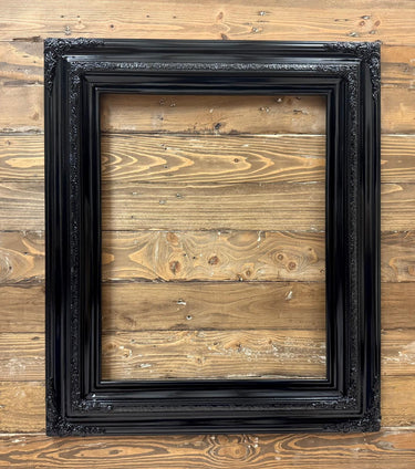 16 x 24 In Stock - Ready to Ship, Traditional compo ornate wood frame, HIGH GLOSS BLACK , white wood picture frame,canvas frame, portrait
