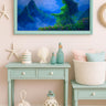 32" to 75" inch Ornate frame for Samsung The Frame and Frame Pro TV models, Glossy Aqua finish, not meant for use with other TVs