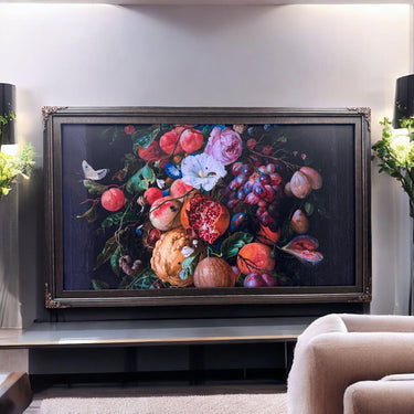 32" to 75" inch Ornate frame for Samsung The Frame TV and Frame Pro TV models, Antique Copper finish, not meant for use with other TVs.