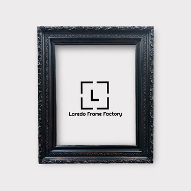 14 x 18 In stock ready to ship, Vintage style Black wood picture frame with compo ornate trim. antique style, ornate frame,distressed black,