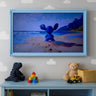 32" to 75" inch Ornate frame for Samsung The Frame and Frame Pro TV models, Glossy Sky Blue finish, not meant for use with other TVs