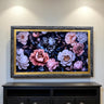 32" to 65" inch TV frame for Samsung The Frame TV and Frame Pro TV models, Rustic Black with gold leaf, not meant for use with other TVs.