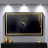 55, 65 & 75 inch Contemporary frame for Hisense Canvas TV, Satin Black with Gold leaf, Handmade, not meant for use with other TVs.