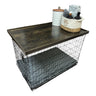 Dog Kennel Wood Topper with safety lip, EBONY STAIN , handmade from real hardwood, dog crate top