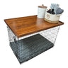 Dog Kennel Wood Topper with safety lip, ENGLISH CHESTNUT STAIN , handmade from real hardwood, dog crate top