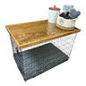 Dog Kennel Wood Topper with safety lip, EARLY AMERICAN STAIN, handmade from real hardwood, dog crate top