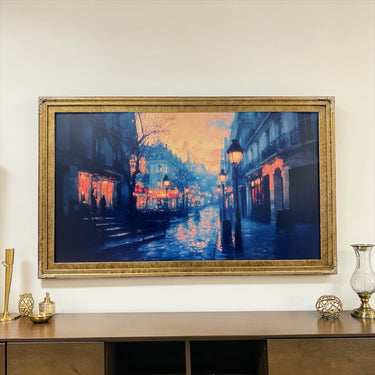 55, 65 & 75 inch Hisense Canvas TV Ornate frame, Gold Marble finish, Canvas TV by Hisense, not meant for use with other TVs,