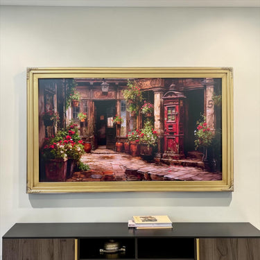 55, 65, & 75 inch Hisense Canvas TV Ornate frame, Antique Gold finish, Canvas TV by Hisense, not meant for use with other TVs,
