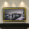 55, 65 & 75 inch Hisense Canvas TV Ornate frame, Glossy Black with Gold leaf, Canvas TV by Hisense, not meant for use with other TVs,