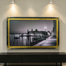 55, 65 & 75 inch Hisense Canvas TV Ornate frame, Glossy Black with Gold leaf, Canvas TV by Hisense, not meant for use with other TVs,