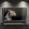55, 65 & 75 Inch TV frame for TCL NXT Frame Tv, Dark Walnut With Gold, Exclusively for Tcl Nxt, not meant for use with other Tv brands.