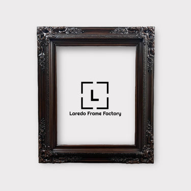 12 x 18 In Stock - Ready to Ship, Traditional compo XL ornate corners wood frame, Dark Walnut, vintage wood picture frame, antique style