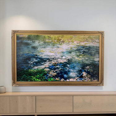 55, 65, & 75 inch Hisense Canvas TV Ornate frame, Brushed Gold finish, Canvas TV by Hisense, not meant for use with other TVs,