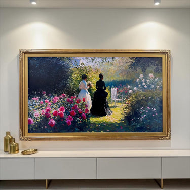 32" to 75" inch Ornate frame for Samsung The Frame TV & Frame Pro TV models, Brushed Gold finish, not meant for use with other TVs.