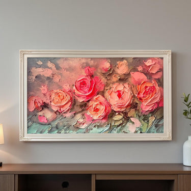 55, 65 & 75 inch ornate frame for TCL NXTVISION not meant for use with other TVs, Soft Ivory Finish.