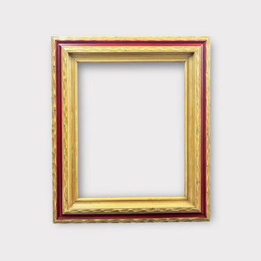 Western style picture frame, NATURAL FINISH with RED accent, wood rustic frame, rustic decor, custom picture frame, distressed, hand painted