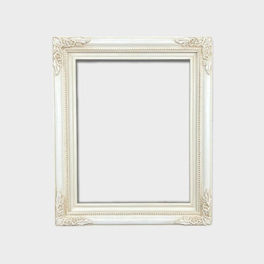 8 x 10 In Stock Ready to Ship Traditional French style ornate wood frame, IVORY STAIN, hand painted ,vintage style wood picture frame