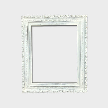 9 X 12 In Stock - Ready to Ship,Vintage style wood picture frame with compo trims. antique style frame,custom frame,white frame.