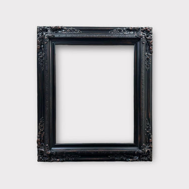 9 x 12 In Stock - Ready to Ship, Traditional compo XL ornate corners wood frame, distressed BLACK, vintage wood picture frame, antique style
