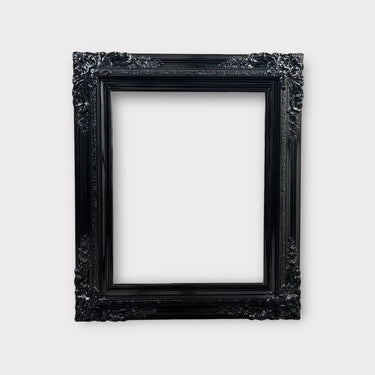 22 x 28 In Stock - Ready to Ship, Traditional compo Xl ornate corners wood frame, HIGH GLOSS BLACK, vintage wood picture frame,
