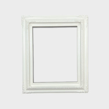 8 x 10 In stock ready to ship. - Traditional compo ornate wood frame, PURE WHITE, white wood picture frame,canvas frame, custom sizes