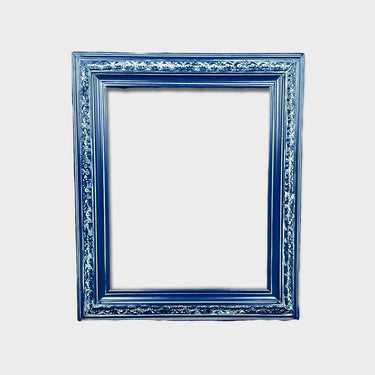 11 x 14 In stock ready to ship, Custom wood frame with ornate trim. DISTRESSED BLUE,oil painting frame, custom size, hand made canvas frame,