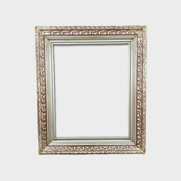 20 x 30 In stock ready to ship, Silver leaf wood picture frame, ornate frame, botanical pattern, antique frame, vintage frame, custom