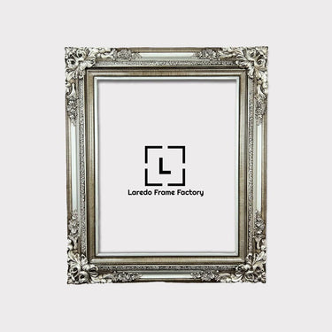 Traditional compo XL ornate corners wood frame, Vintage Silver , vintage wood picture frame, antique style frame,custom picture frame,canvas