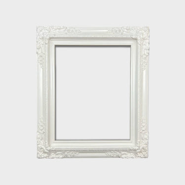 Traditional compo XL ornate corners wood frame, PURE WHITE ,vintage picture frame, antique style frame,custom sizes available,white frame