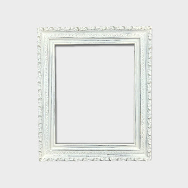 Vintage style wood picture frame with compo trims. antique style frame,custom frame,white frame, distressed white, custom sizes