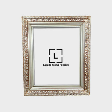 Silver leaf wood picture frame, ornate frame, botanical pattern, antique frame, vintage frame, custom picture frame, wedding frame, silver