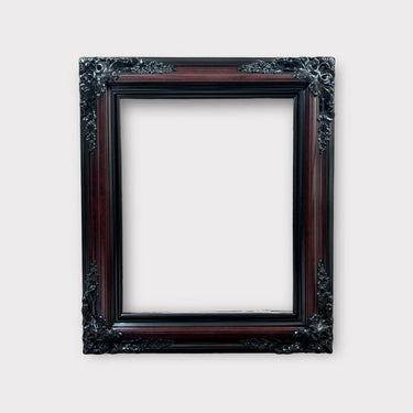 14 X 18 In Stock Ready to ship,Traditional compo XL ornate corners wood frame, CHERRYWOOD finish with BLACK, vintage