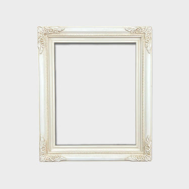20 x 24 In stock Ready to ship-Traditional French style ornate wood frame, IVORY STAIN, hand painted ,vintage style wood picture frame