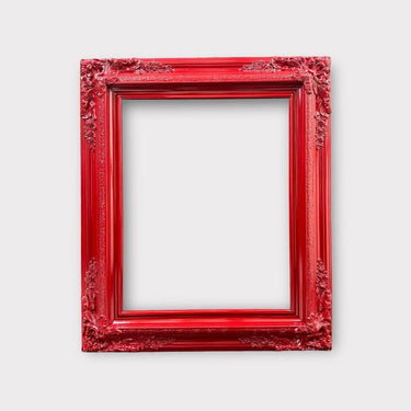 16 x 24 In Stock - Ready to Ship, Traditional compo XL ornate corners wood frame, High Gloss RED , vintage wood picture frame, antique
