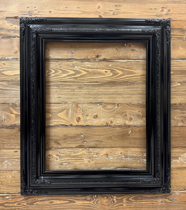 16 X 20 In stock ready to ship Traditional compo ornate wood frame, HIGH GLOSS BLACK , white wood picture frame,canvas frame, portrait frame