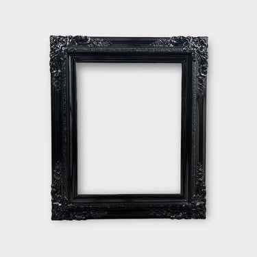 20 x 24 In Stock - Ready to Ship Traditional compo Xl ornate corners wood frame, HIGH GLOSS BLACK, vintage wood picture frame