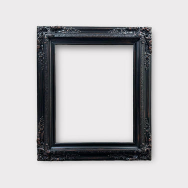 12 x 18 In Stock - Ready to Ship, Traditional compo XL ornate corners wood frame, distressed BLACK, vintage wood picture frame, handmade
