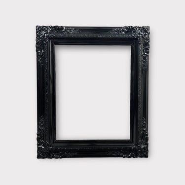 8 x 10 In stock ready to ship. - Traditional compo Xl ornate corners wood frame, HIGH GLOSS BLACK, vintage wood picture frame, antique style