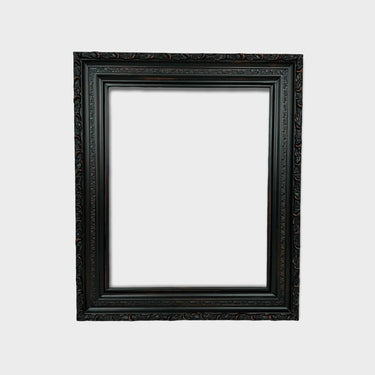 8 X 10 In stock ready to ship, Vintage style Black wood picture frame with compo ornate trim. antique style, ornate frame,distressed black,