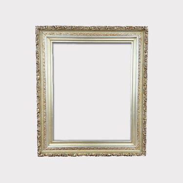 20 x 24 In stock ready to ship, Vintage style wood picture frame with compo trims, SILVER LEAF, antique style frame, canvas frame,